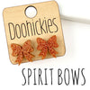 15mm School Spirit Glitter Bow Studs - Custom Spirit Earrings - 9 Color Options