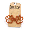 1" Glitter School Spirit Paw Dangles - Custom Spirit Earrings - 9 Color Options