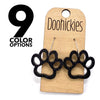 1" Glitter School Spirit Paw Dangles - Custom Spirit Earrings - 9 Color Options