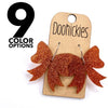 1.5" Glitter School Spirit Bow Dangles - Custom Spirit Earrings - 9 Color Options
