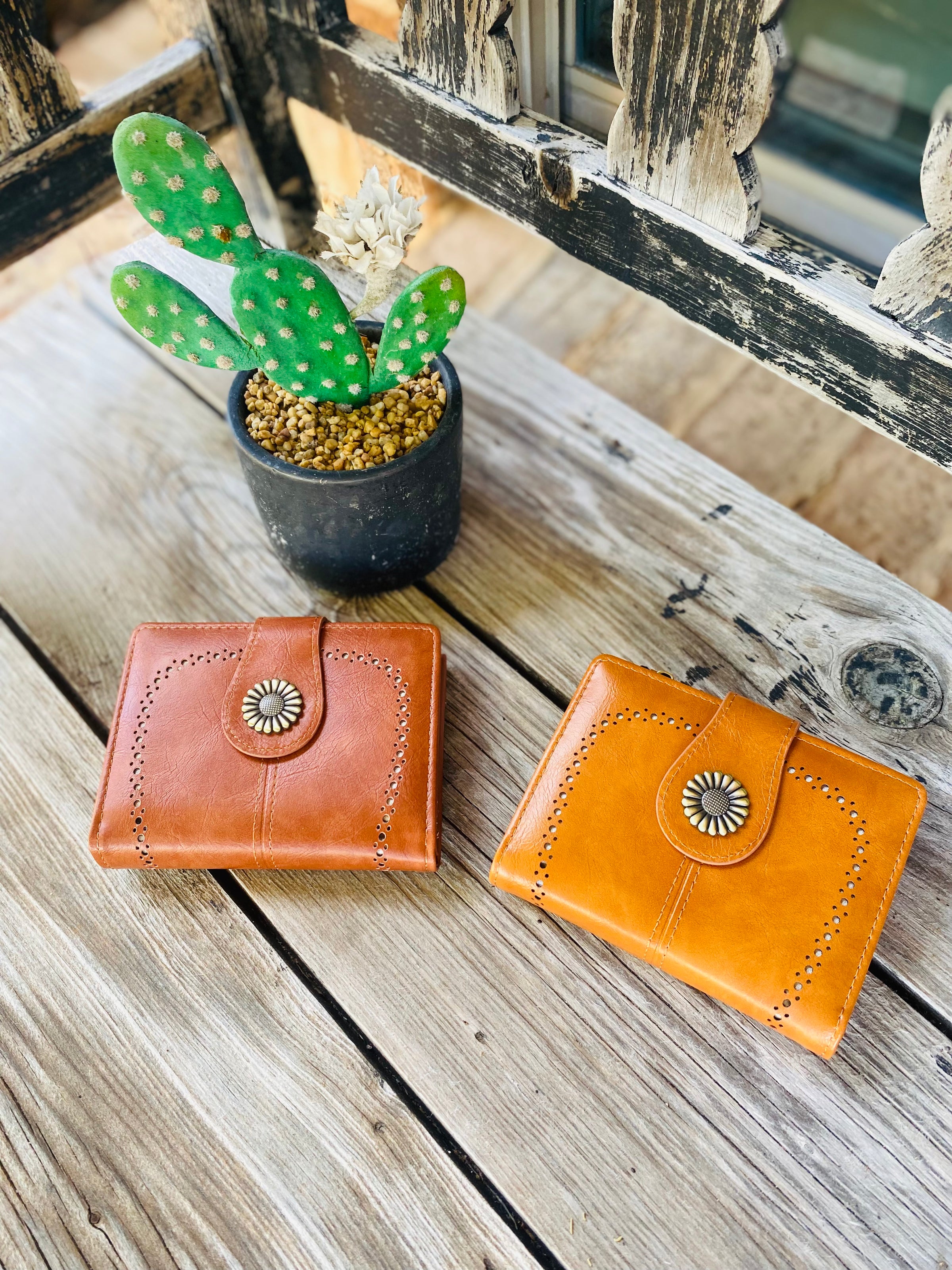 Lena Vegan Leather Laser Cut Out Detail Wallet