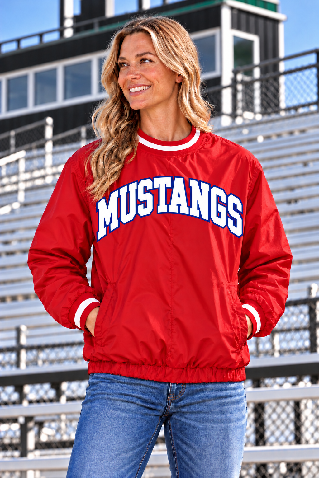 PREORDER | Mustangs Red Lined Windbreaker Pullover