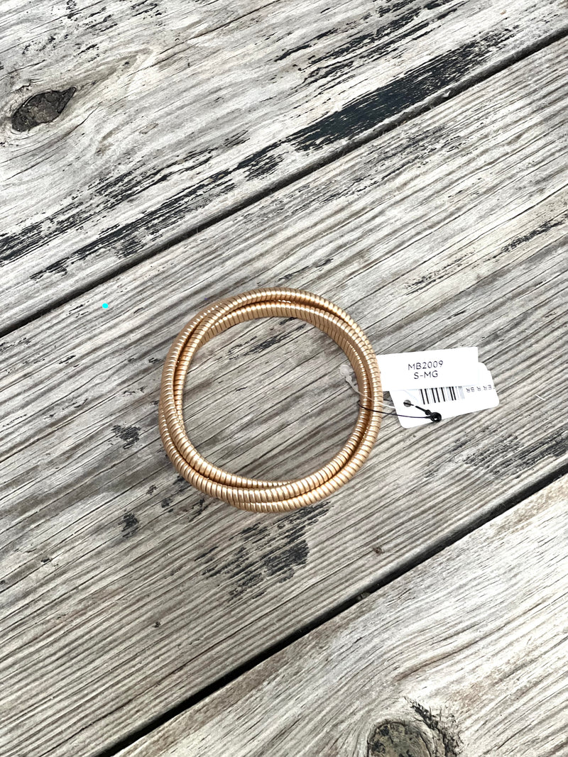 Gold Coil Stack Bracelets