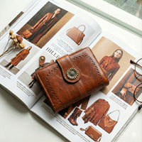 Lena Vegan Leather Laser Cut Out Detail Wallet