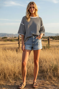 Striped Oversized Knit Top