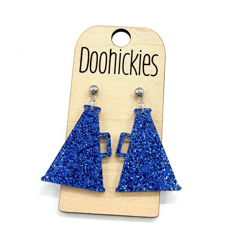 Glitter Cheer Megaphone Dangles - Custom Spirit Earrings