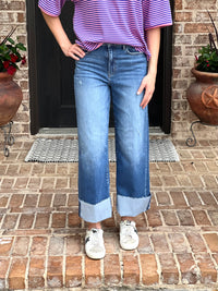 Cello | High Rise Crop Wide Leg w/Cuff