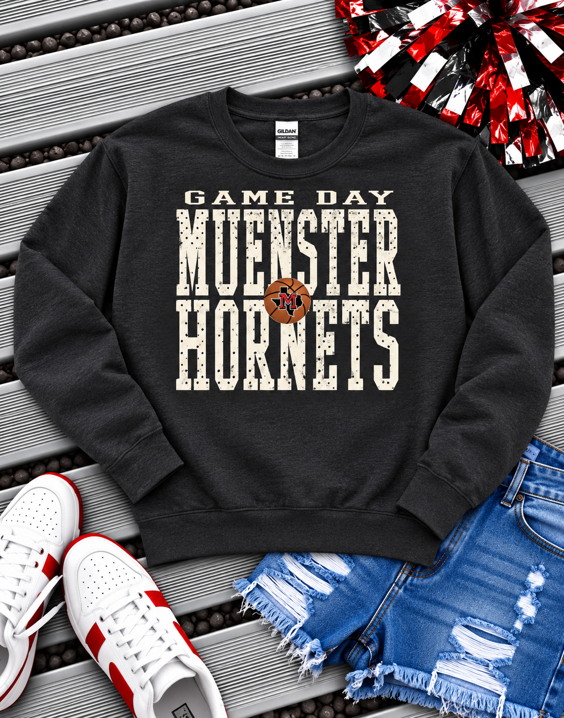 PREORDER | Game Day Basketball Muenster Hornets Polka Sweatshirt