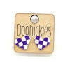 School Spirit Checkered Heart Stud Earrings - 9 Color Options