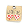 School Spirit Checkered Heart Stud Earrings - 9 Color Options