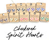 School Spirit Checkered Heart Stud Earrings - 9 Color Options