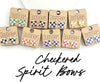 School Spirit Checkered Bow Stud Earrings - 9 Color Options