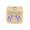 School Spirit Checkered Heart Stud Earrings - 9 Color Options