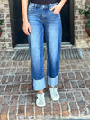 Risen | Tori Tummy Control Red Accent Cuff Jean