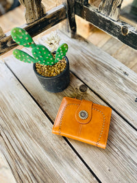 Lena Vegan Leather Laser Cut Out Detail Wallet
