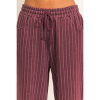 Pinstripe Elastic Waist Sweatpants