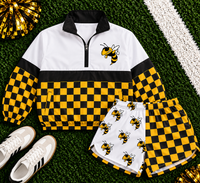 REORDER | Gold Hornets Checkered Scuba Pullover **ETA 4-6weeks