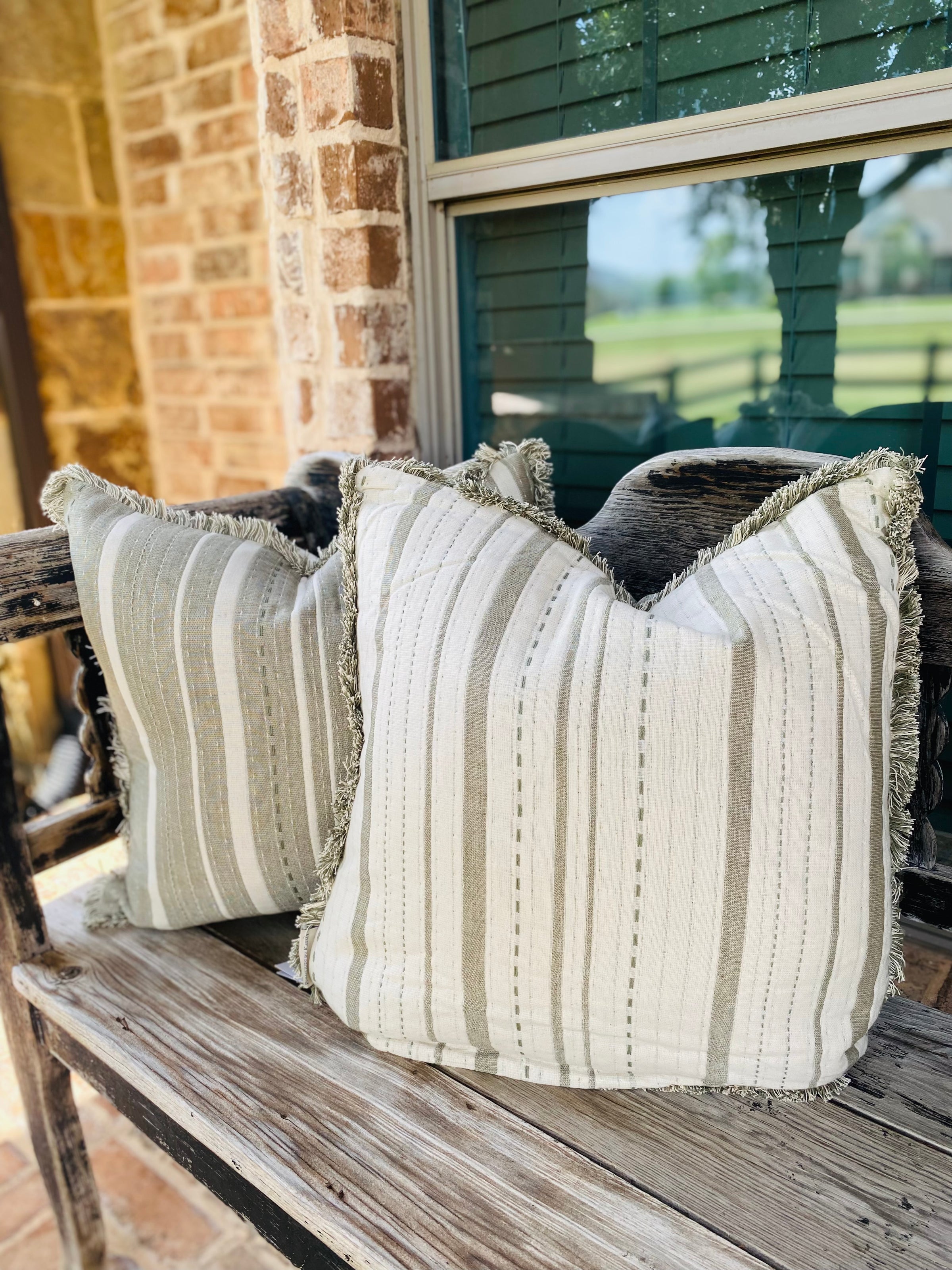 Striped Green Pillow