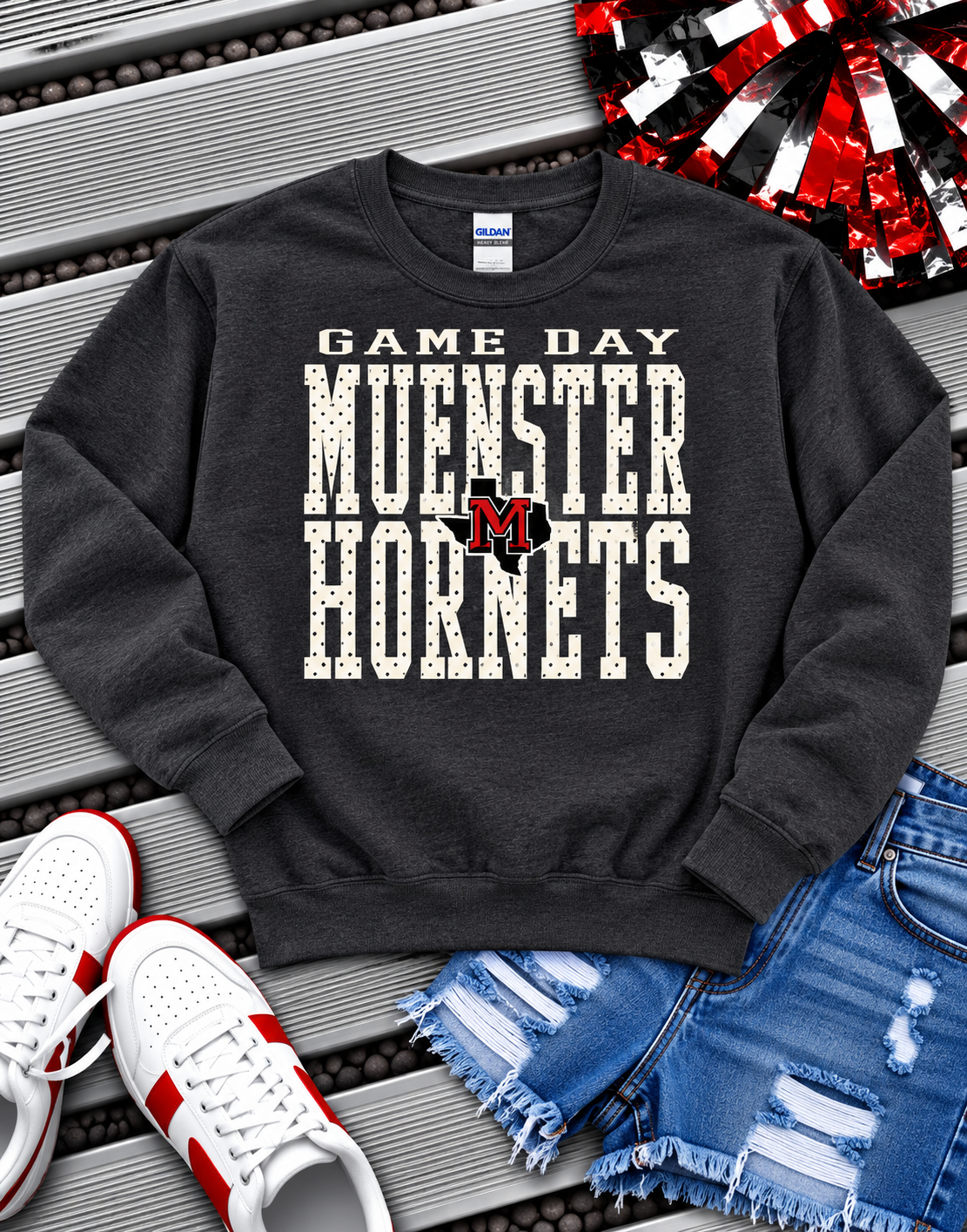 PREORDER | Game Day Muenster Hornets Polka Sweatshirt