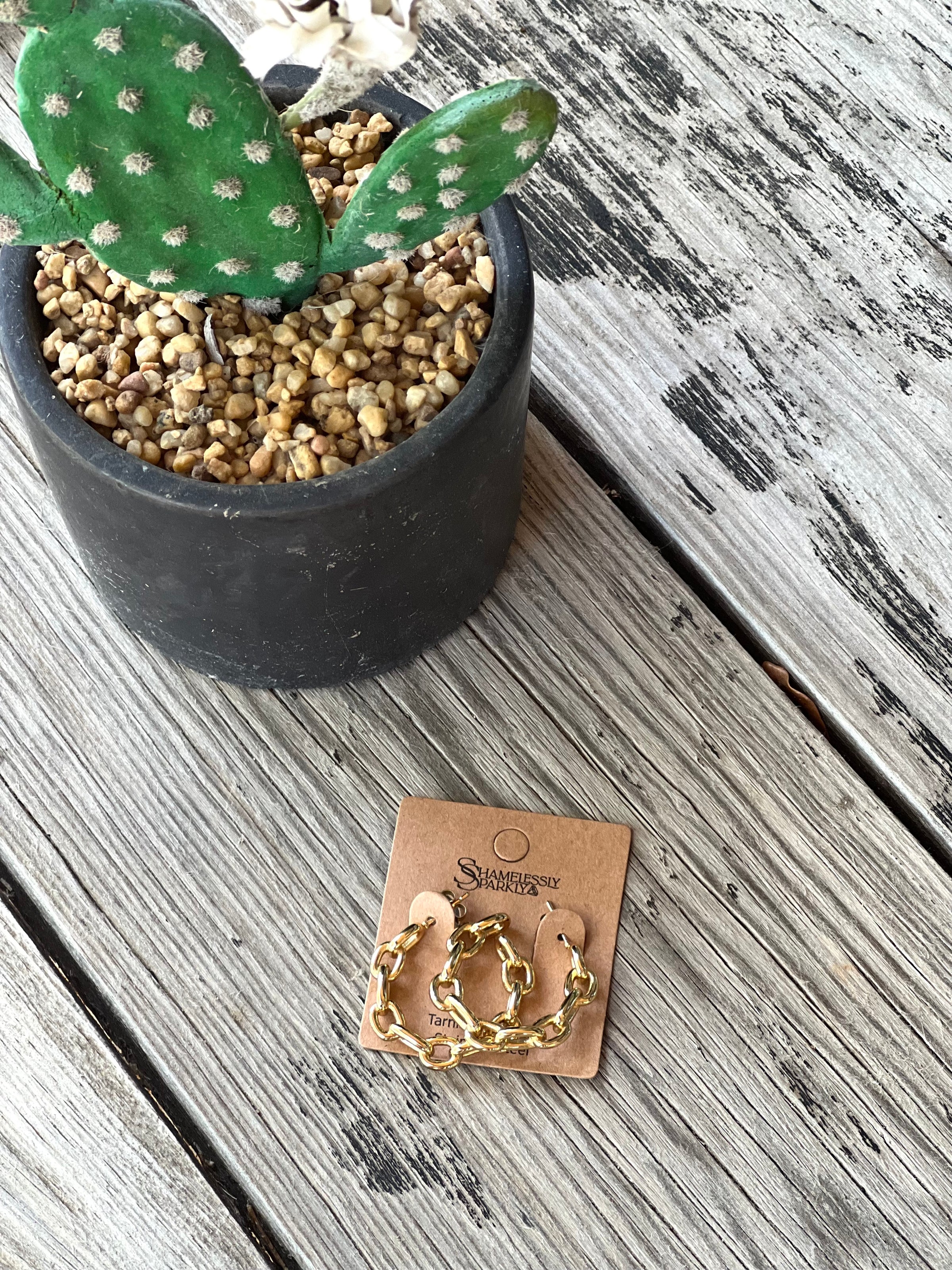 Gold Dipped Chain Link Earrings