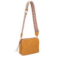 Mila 3 Compartment Crossbody Bag With Guitar Strap