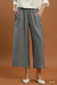 Umgee | Black Gingham Pull On Pants