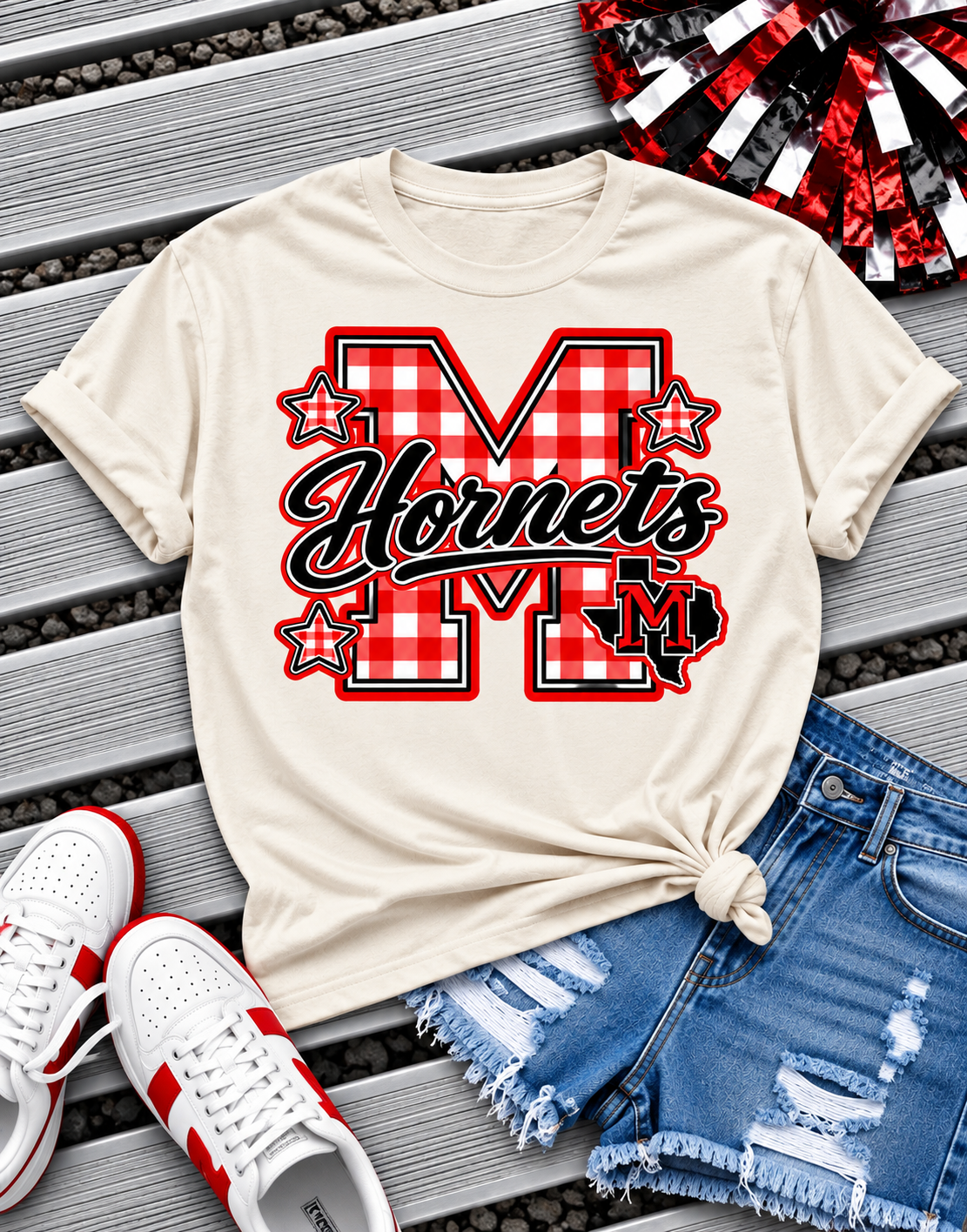 PREORDER | Muenster Gingham Ivory Star Tee