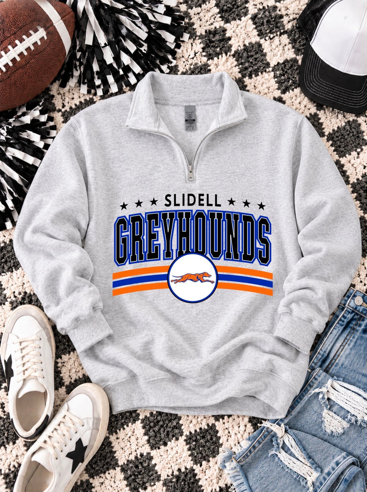 PREORDER | Slidell Greyhounds Vintage Arched Mascot Quarter Zip