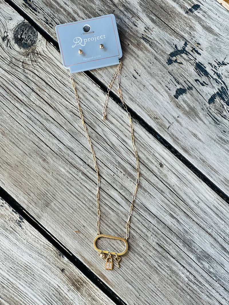 Lock & Heart Key Chain Necklace