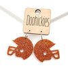 1.25" Glitter School Spirit Football Helmet Dangles - Custom Spirit Earrings - 9 Color Options