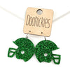 1.25" Glitter School Spirit Football Helmet Dangles - Custom Spirit Earrings - 9 Color Options