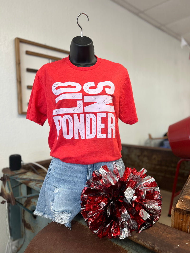 Ponder Lions Vertical Stacked Tee