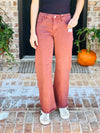 Risen | Mid Rise Chocolate Metallic Wide Leg Jeans