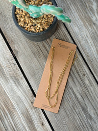 18K Gold Plated Waterproof Layered Chain Necklace