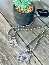 Western Beaded Framed Necklace