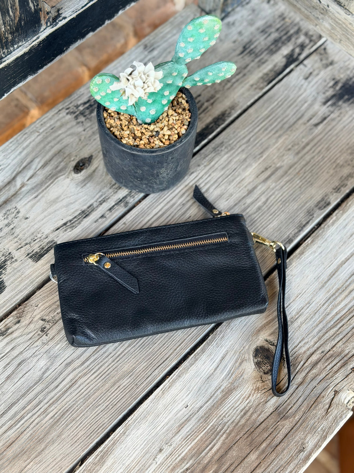 Savvy Black Wristlet Wallet Bag