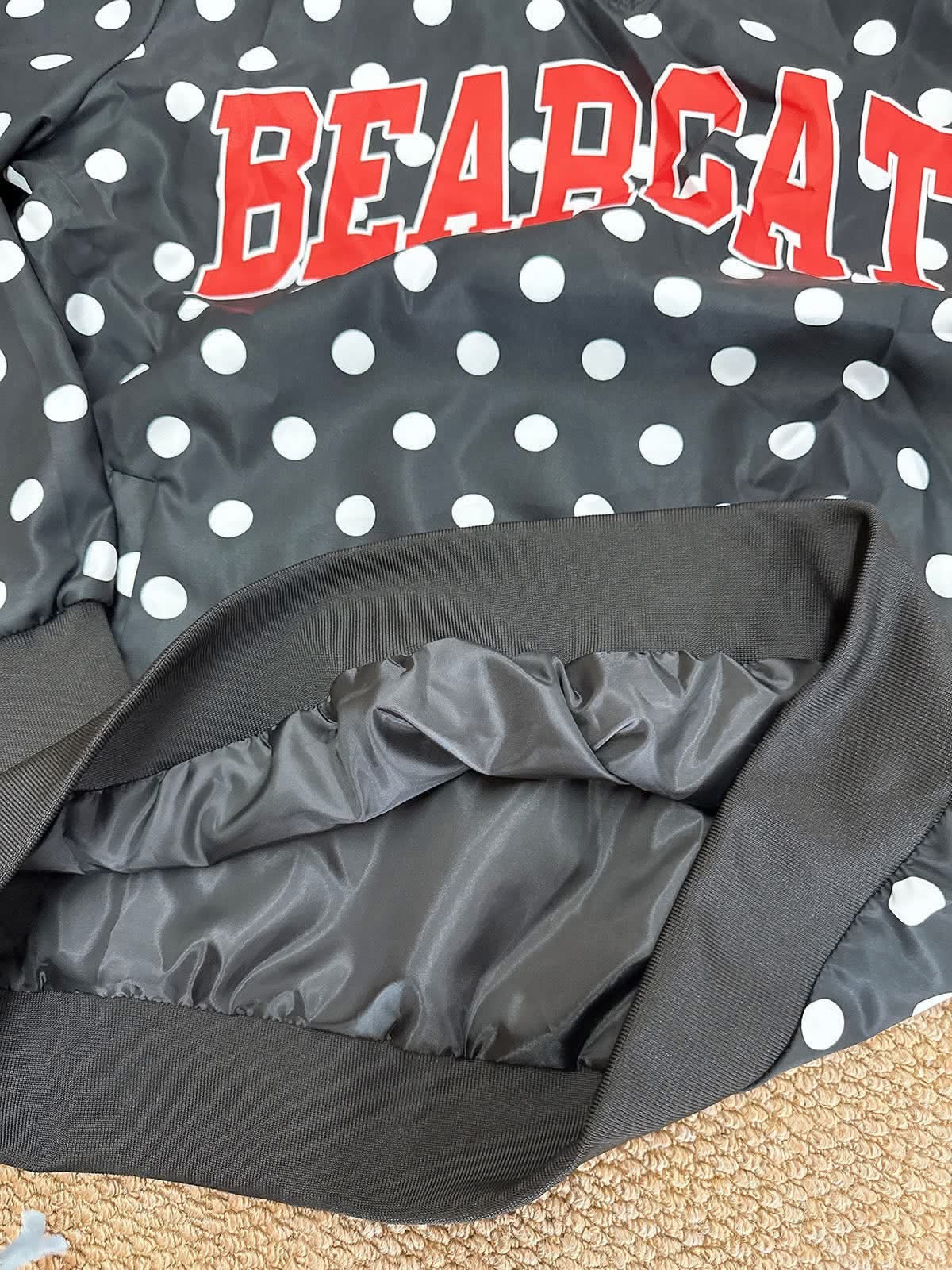 PREORDER | Ponder Black Polka VNeck Lined Windbreaker