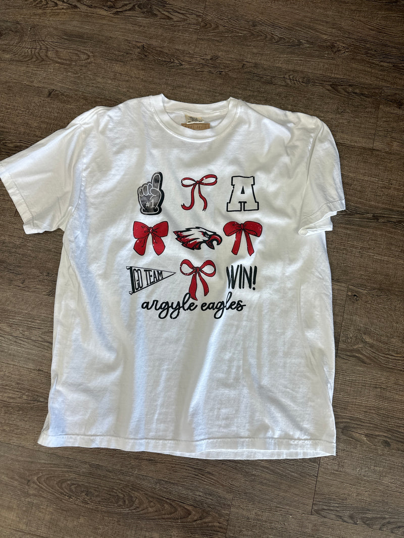 Argyle Eagles Gameday Bow Tee