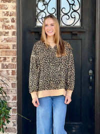 Avery Beige Leopard Pullover