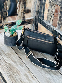 Allie Multi Compartment Canvas Strap Crossbody