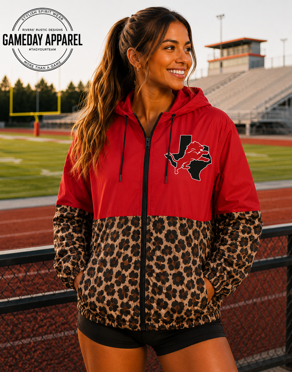 PREORDER | Lions Leopard Zip Windbreaker **ETA 4-6weeks