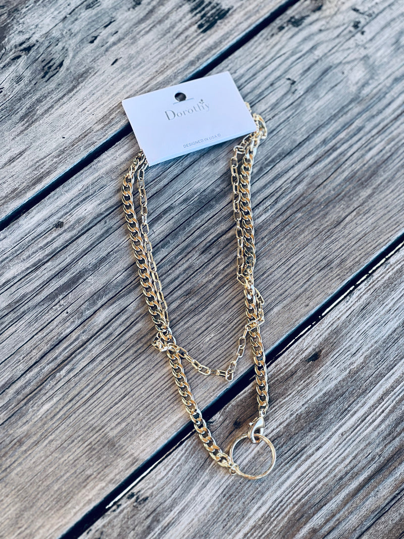 Looped Chain Double Layer Necklace