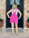 Vida Pink Ribbed Romper w/Pockets