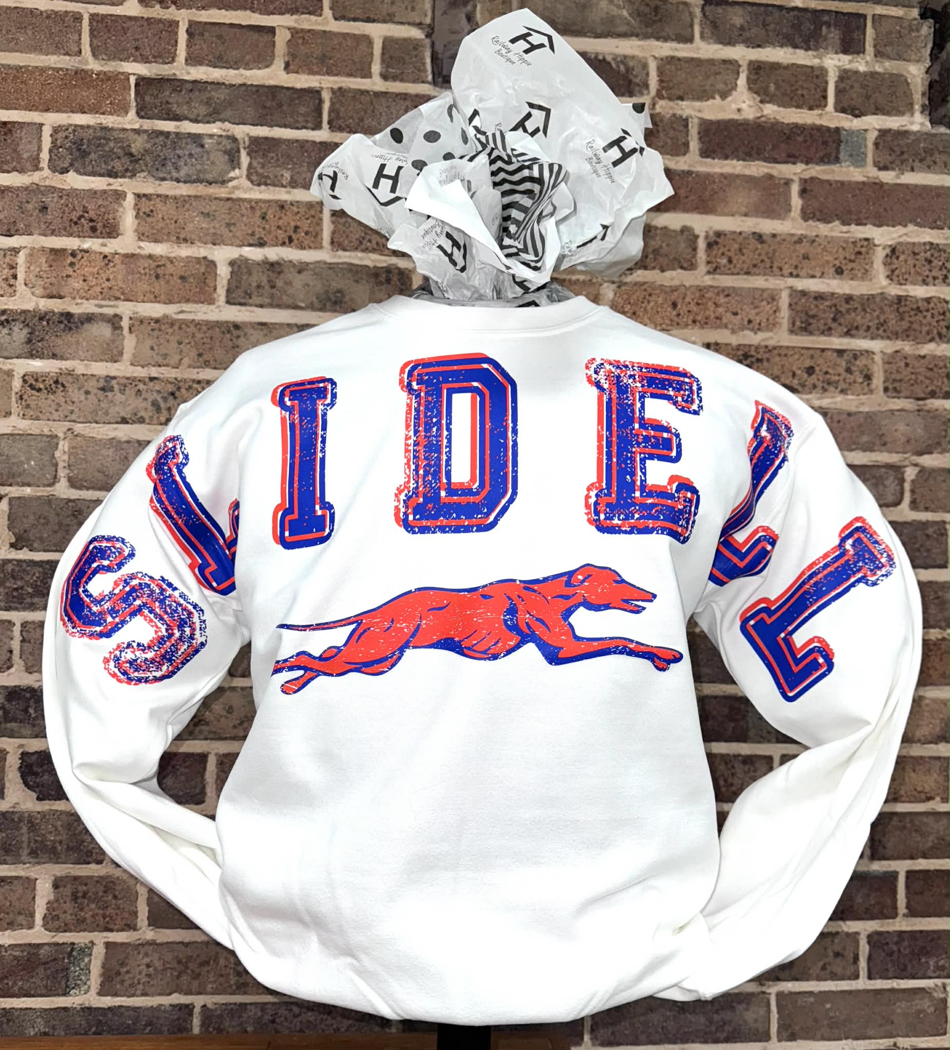 Slidell Greyhound Distressed Crossbody Sweatshirt
