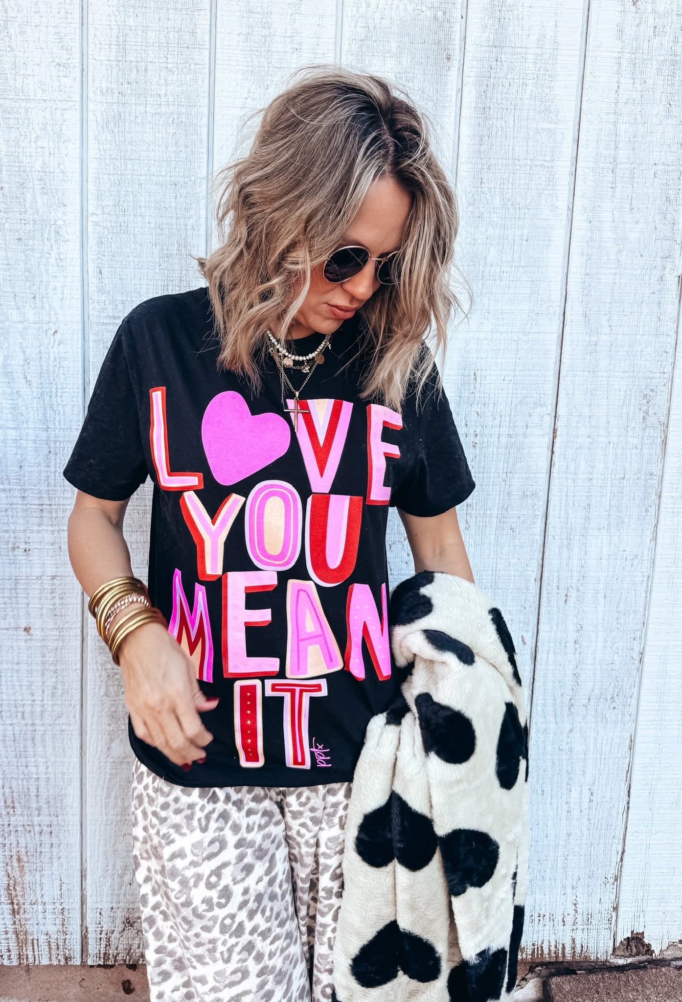 Love You Mean It Black Tee