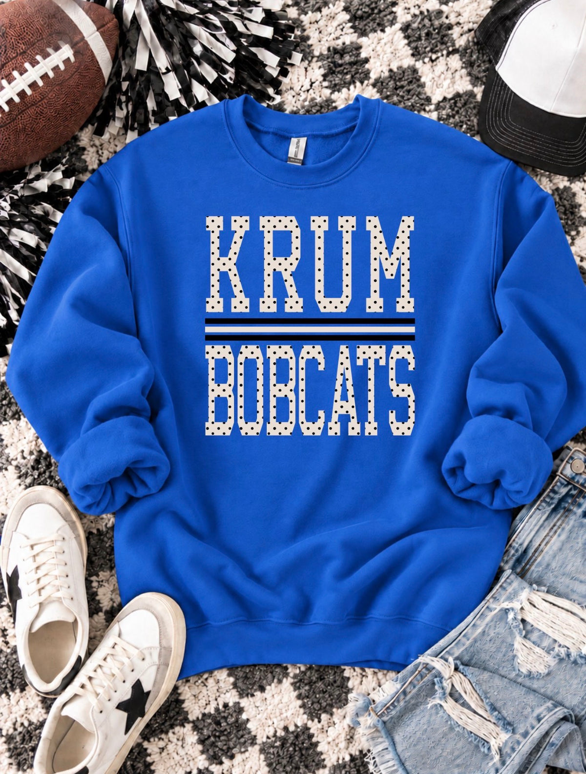 PREORDER | Krum Bobcats Polka Line Sweatshirt