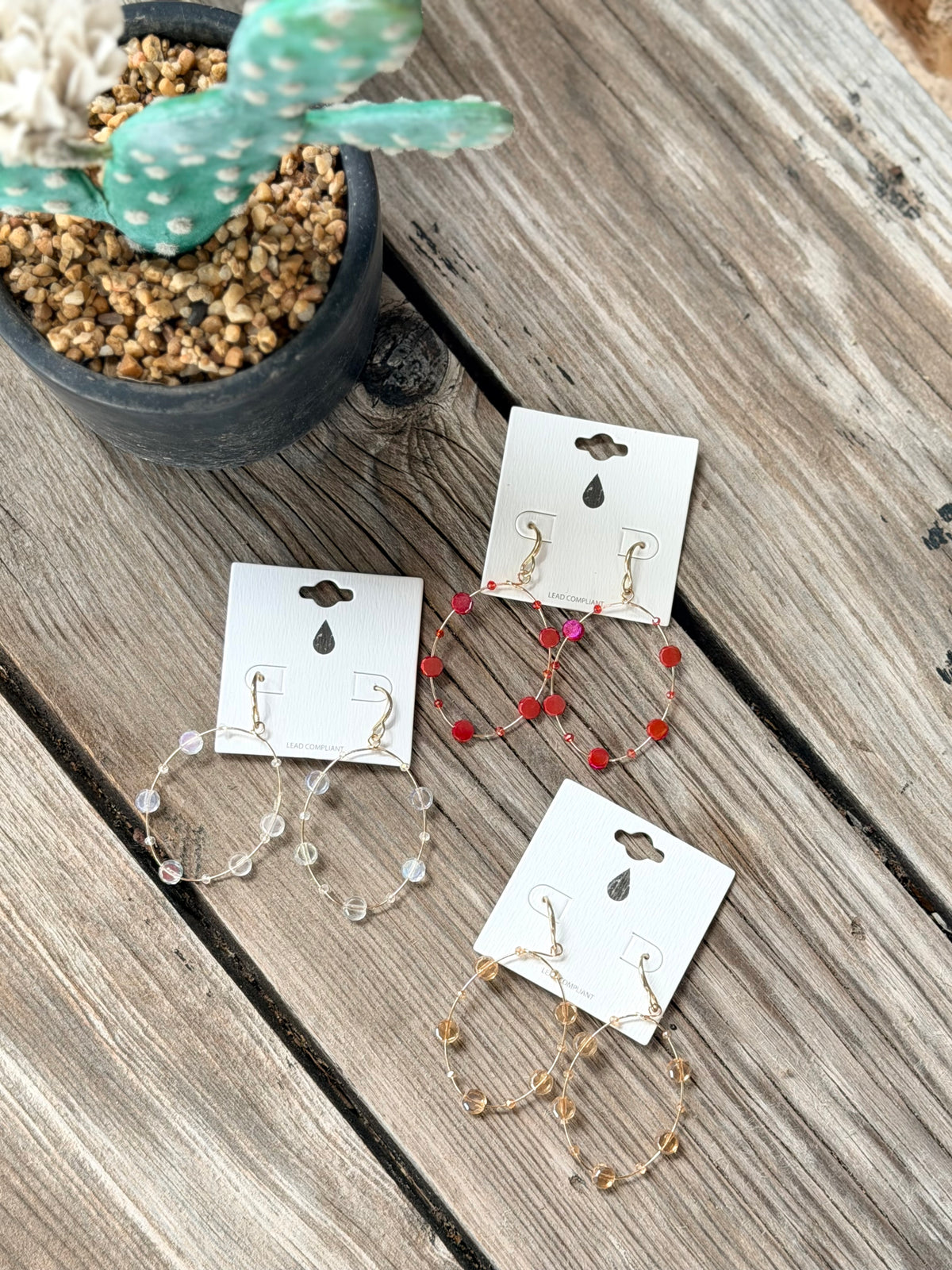 Fall Bling Disc Bead Oval Earrings