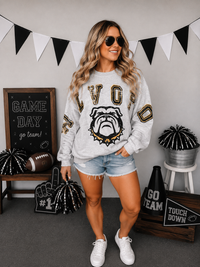 PREORDER | Alvord Bulldogs Ash Distressed Crossbody Sweatshirt
