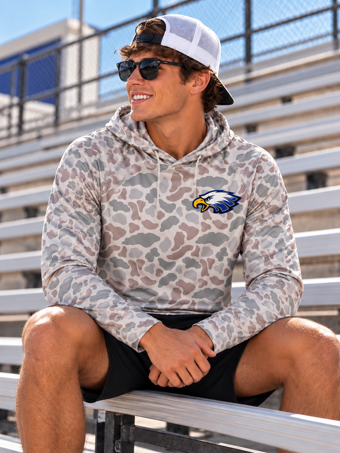 PREORDER | Pocket Blue Eagle Deer Camo Performance Hoodie
