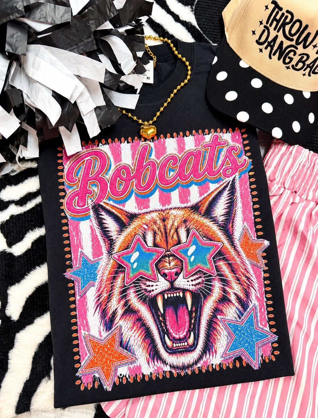 PREORDER | Custom Pink Stripe Vintage Mascot Tees
